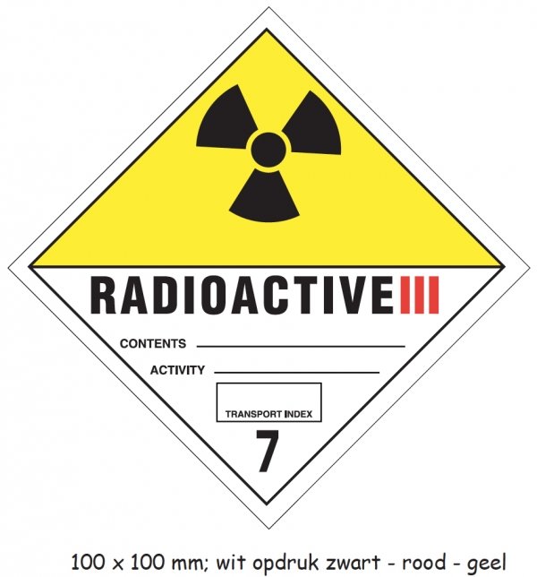 IATA etiketten -  IMO/IATA 7.3 Radioactive III PP