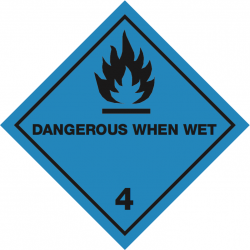 IATA etiketten -  IMO/IATA 4.3 Dangerous when wet